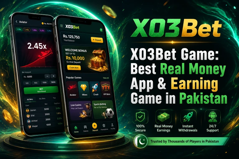 X03Bet Game real money game app banner with mobile screens