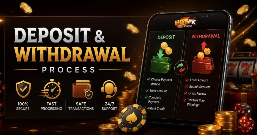 HotPK Game Download APK | Safe and Easy Earning App 2026 6 Deposit & Withdrawal Process