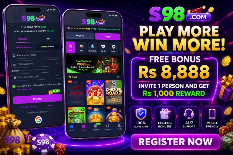 Register on S98 Games